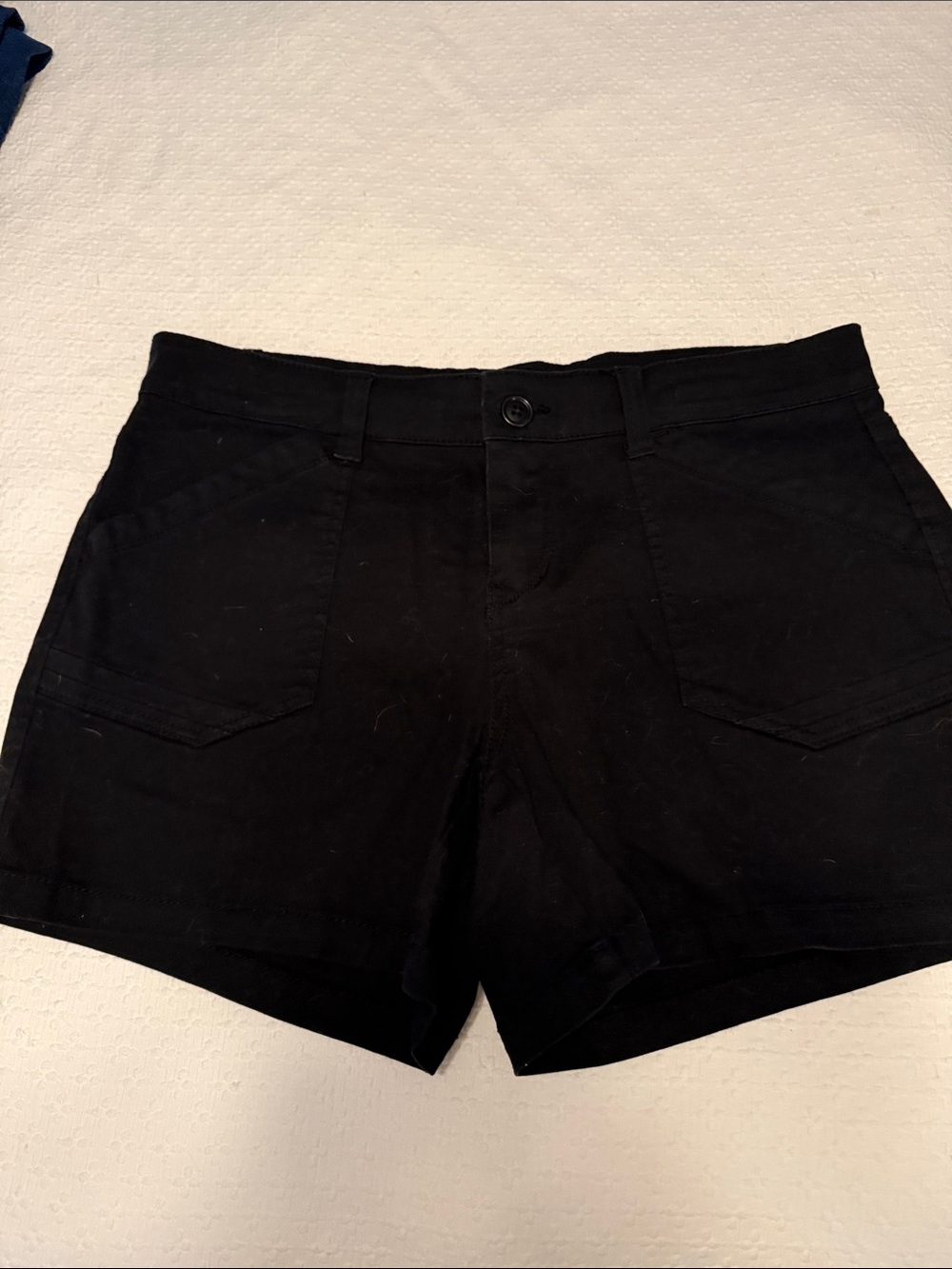 Black High-Rise Cotton Jean Shorts